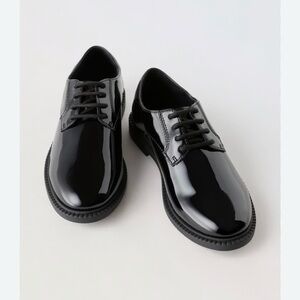 Zara kids faux leather patent derby shoes